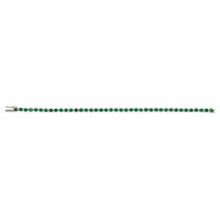 4.64 Ct.Tw.Total Carat Weight Emerald and Natural Diamond Tennis/Line Bracelet, 14K Yellow Gold Image