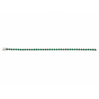 4.64 Ct.Tw.Total Carat Weight Emerald and Natural Diamond Tennis/Line Bracelet, 14K Yellow Gold Image