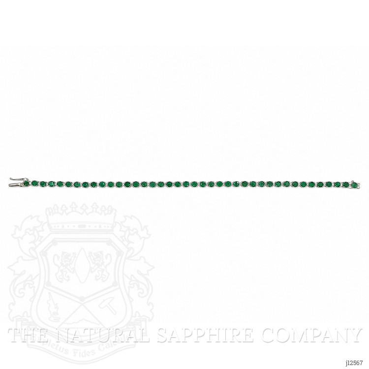 4.64 Ct.Tw. Emerald and Natural Diamond Tennis/Line Bracelet, 14K Yellow Gold