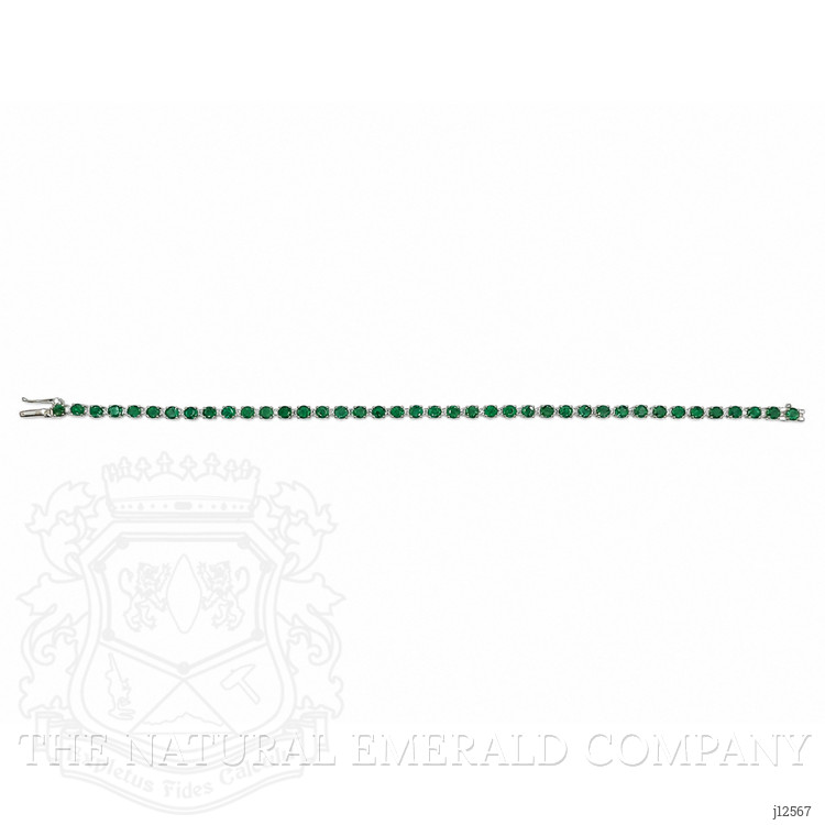 4.64 Ct.Tw. Emerald and Natural Diamond Tennis/Line Bracelet, 14K Yellow Gold