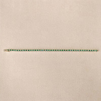 4.64 Ct.Tw.Total Carat Weight Emerald and Natural Diamond Tennis/Line Bracelet, 14K Yellow Gold Life Style