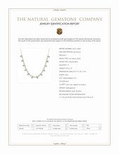6.74 Ct. Blue Aquamarine and Natural Diamond Bezel Necklace, 14K Yellow Gold Scan Report