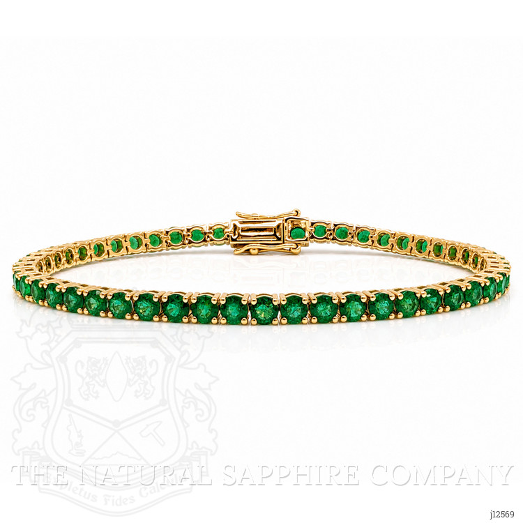 7.00 Ct.Tw. Emerald Tennis/Line Bracelet, 14K Yellow Gold