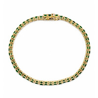 7.00 Ct.Tw.Total Carat Weight Emerald Tennis/Line Bracelet, 14K Yellow Gold Image