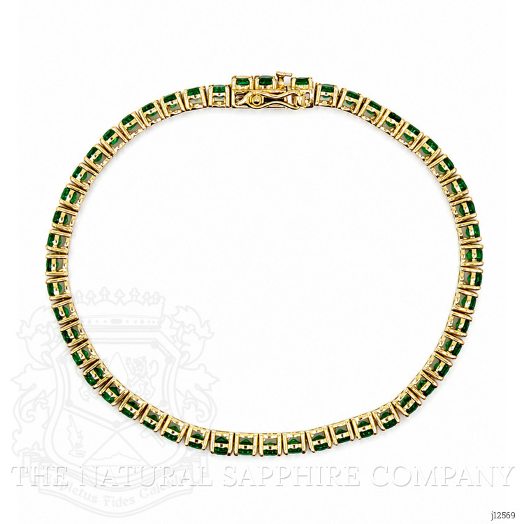7.00 Ct.Tw. Emerald Tennis/Line Bracelet, 14K Yellow Gold