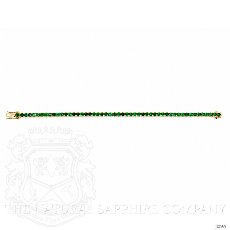 7.00 Ct.Tw. Emerald Tennis/Line Bracelet, 14K Yellow Gold