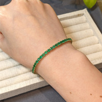 7.00&nbsp;Ct.Tw.Total Carat Weight Emerald Tennis/Line Bracelet, 14K Yellow Gold Life Style