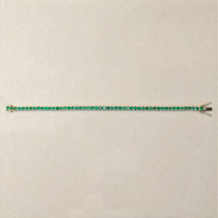 7.00&nbsp;Ct.Tw.Total Carat Weight Emerald Tennis/Line Bracelet, 14K Yellow Gold Life Style