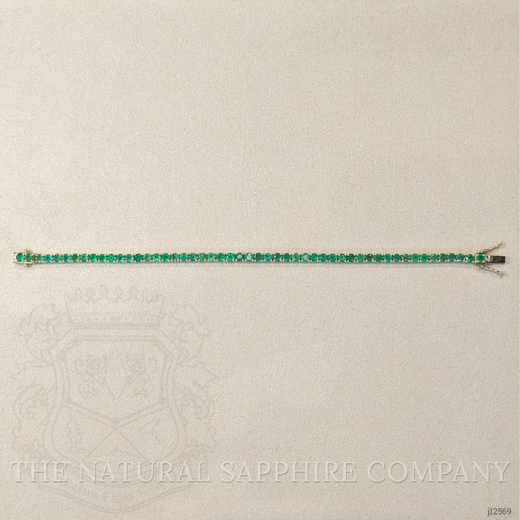 7.00 Ct.Tw. Emerald Tennis/Line Bracelet, 14K Yellow Gold
