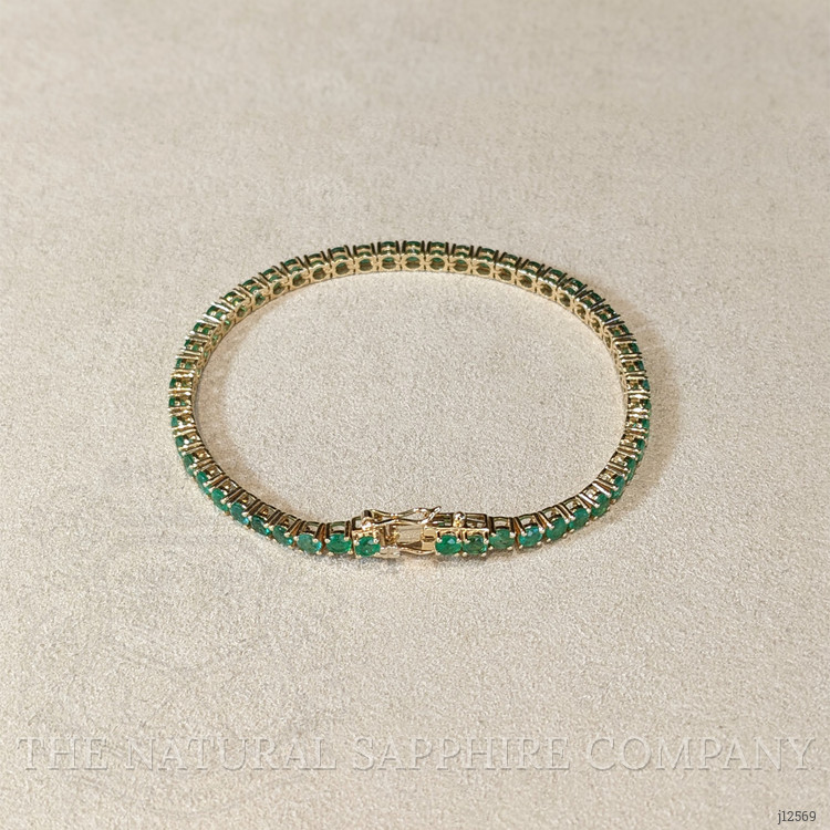 7.00 Ct.Tw. Emerald Tennis/Line Bracelet, 14K Yellow Gold