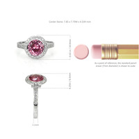 2.04 Ct. Pink Sapphire and Natural Diamond Pave Ring, Platinum 950 Image