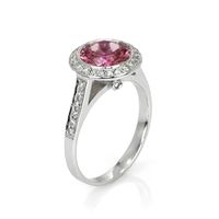 2.04 Ct. Sapphire Natural Diamond Pave Ring, Platinum 950 Image
