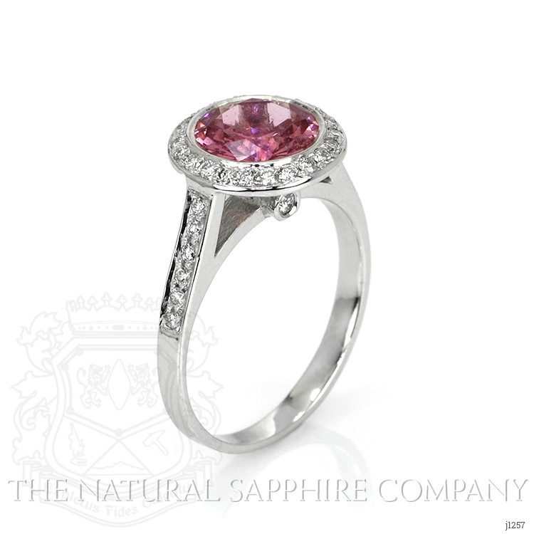 2.04 Ct. Pink Sapphire and Natural Diamond Pave Ring, Platinum 950