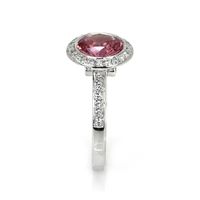 2.04 Ct. Sapphire Natural Diamond Pave Ring, Platinum 950 Image