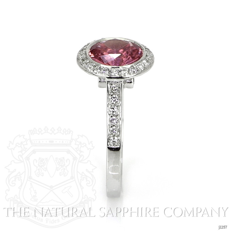2.04 Ct. Pink Sapphire and Natural Diamond Pave Ring, Platinum 950