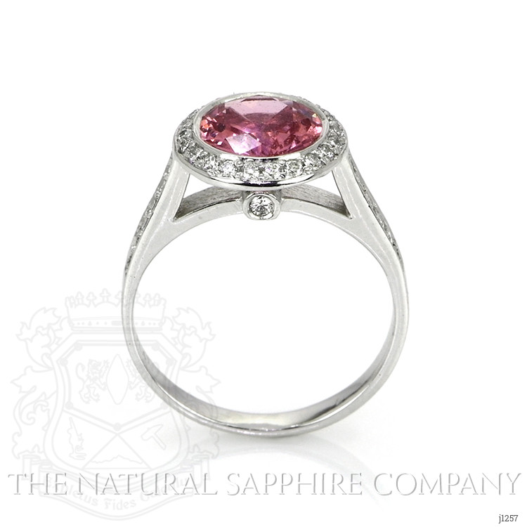 2.04 Ct. Pink Sapphire and Natural Diamond Pave Ring, Platinum 950