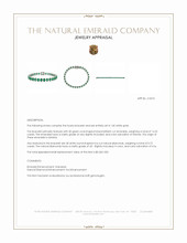 14.25&nbsp;Ct.Tw.Total Carat Weight Emerald and Natural Diamond Solitaire Bracelet, 14K White Gold Appraisal