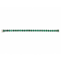 14.25 Ct.Tw.Total Carat Weight Emerald and Natural Diamond Solitaire Bracelet, 14K White Gold Image