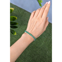 14.25 Ct.Tw.Total Carat Weight Emerald and Natural Diamond Solitaire Bracelet, 14K White Gold Life Style