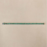14.25 Ct.Tw.Total Carat Weight Emerald and Natural Diamond Solitaire Bracelet, 14K White Gold Life Style