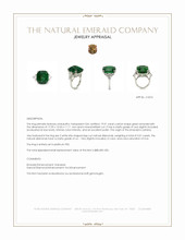 19.91 Ct. Emerald and Natural Diamond Three Stone Ring, Platinum 950 Appraisal