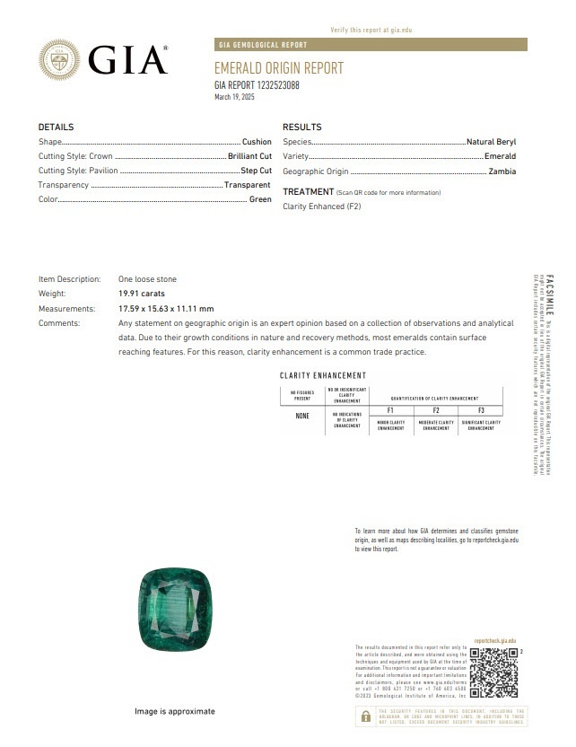 19.91 Ct. Emerald and Natural Diamond Three Stone Ring, Platinum 950