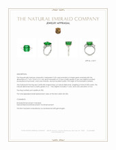 5.50 Ct. Emerald and Natural Diamond Three Stone Ring, Platinum 950 Appraisal