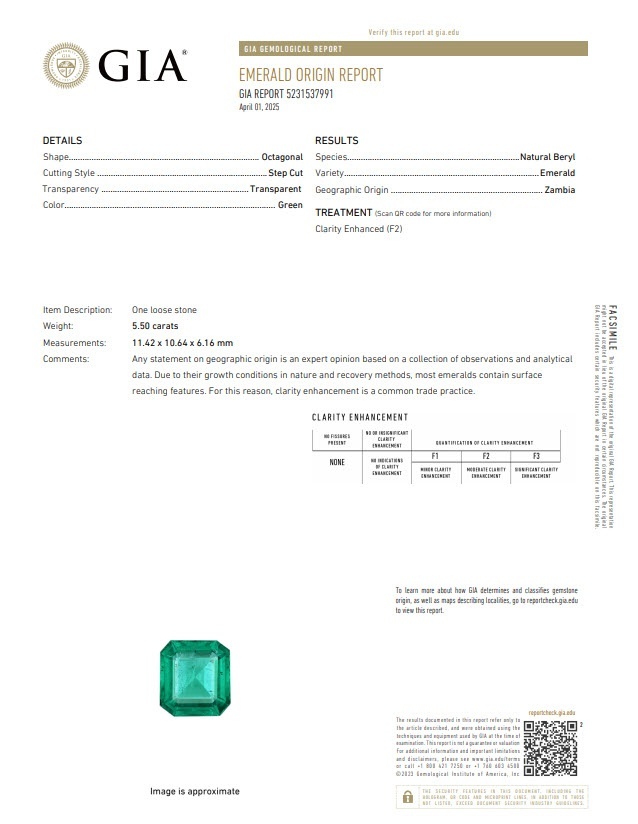 5.50 Ct. Emerald and Natural Diamond Three Stone Ring, Platinum 950