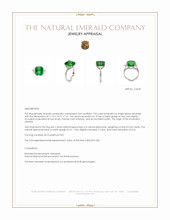 7.02 Ct. Emerald and Natural Diamond Three Stone Ring, Platinum 950 Appraisal