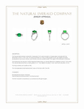 2.69 Ct. Emerald and Natural Diamond Three Stone Ring, Platinum 950 Appraisal