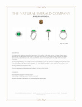 2.85 Ct. Emerald and Natural Diamond Pave Ring, Platinum 950 Appraisal