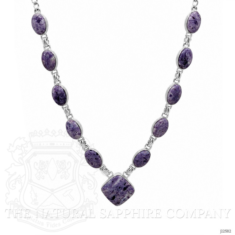 3.73 Ct. Purple Fluorite Bezel Necklace, Silver