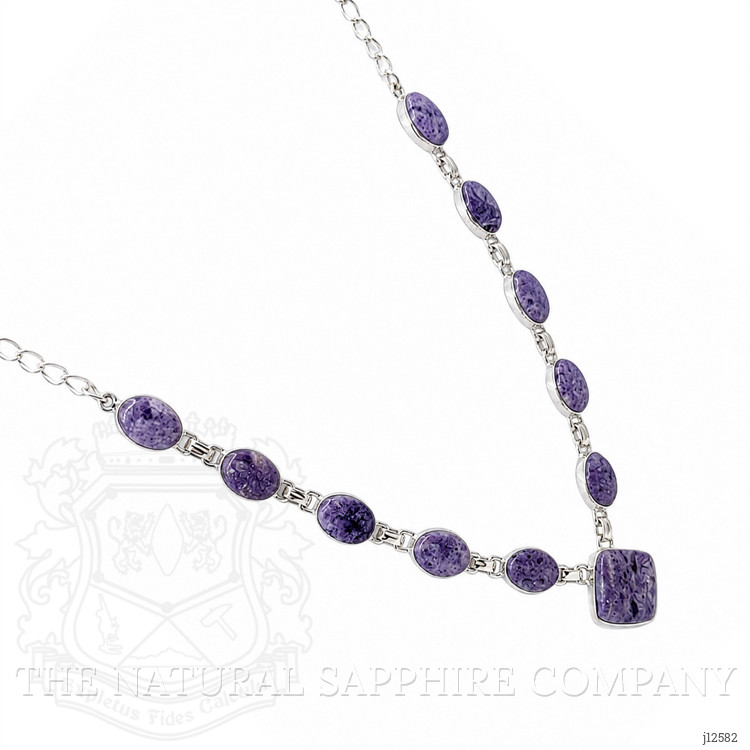 3.73 Ct. Purple Fluorite Bezel Necklace, Silver