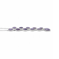 3.73 Ct. Purple Fluorite Bezel Necklace, Silver Image