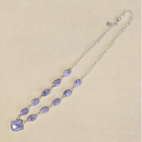 3.73 Ct. Purple Fluorite Bezel Necklace, Silver Life Style