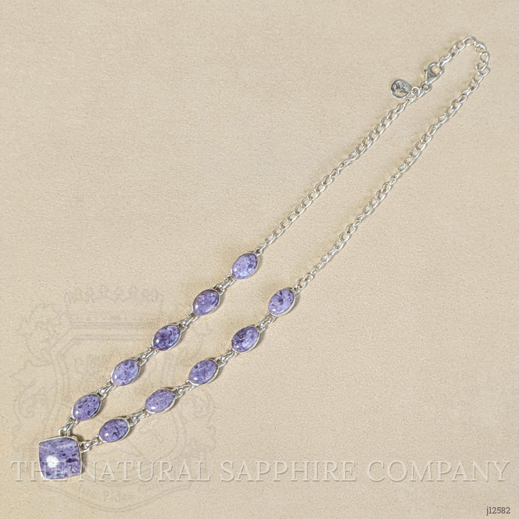 3.73 Ct. Purple Fluorite Bezel Necklace, Silver