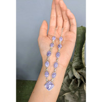 3.73 Ct. Purple Fluorite Bezel Necklace, Silver Life Style