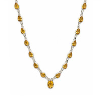 1.82 Ct. Yellow Citrine Bezel Necklace, Silver Image