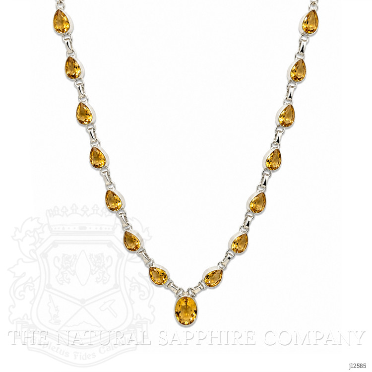 1.82 Ct. Yellow Citrine Bezel Necklace, Silver