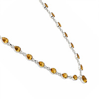 1.82 Ct. Yellow Citrine Bezel Necklace, Silver Image