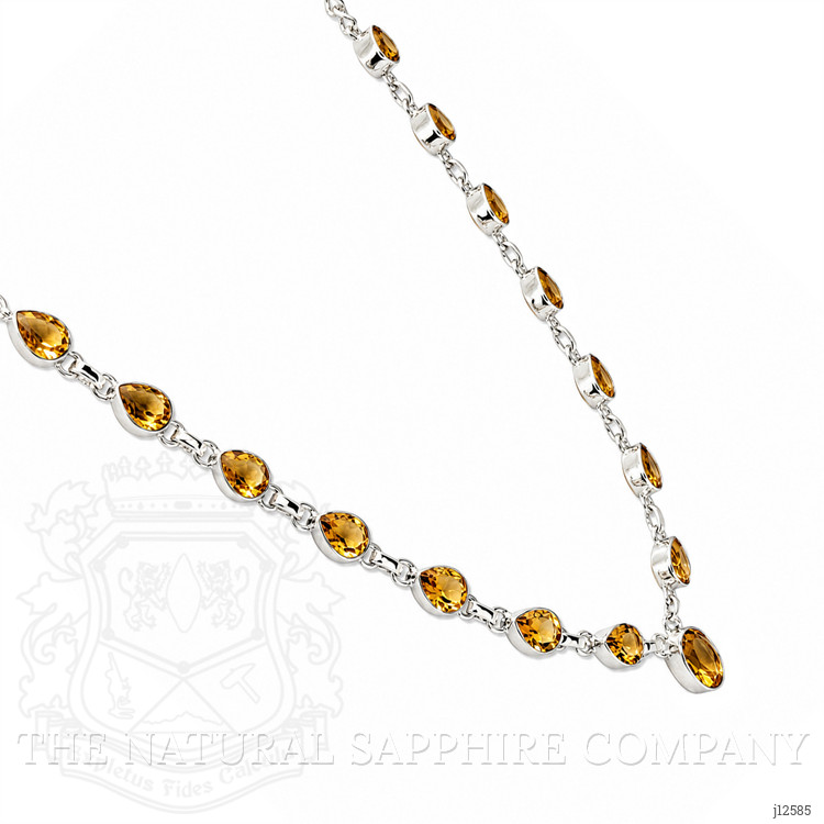1.82 Ct. Yellow Citrine Bezel Necklace, Silver