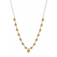 1.82 Ct. Yellow Citrine Bezel Necklace, Silver Image