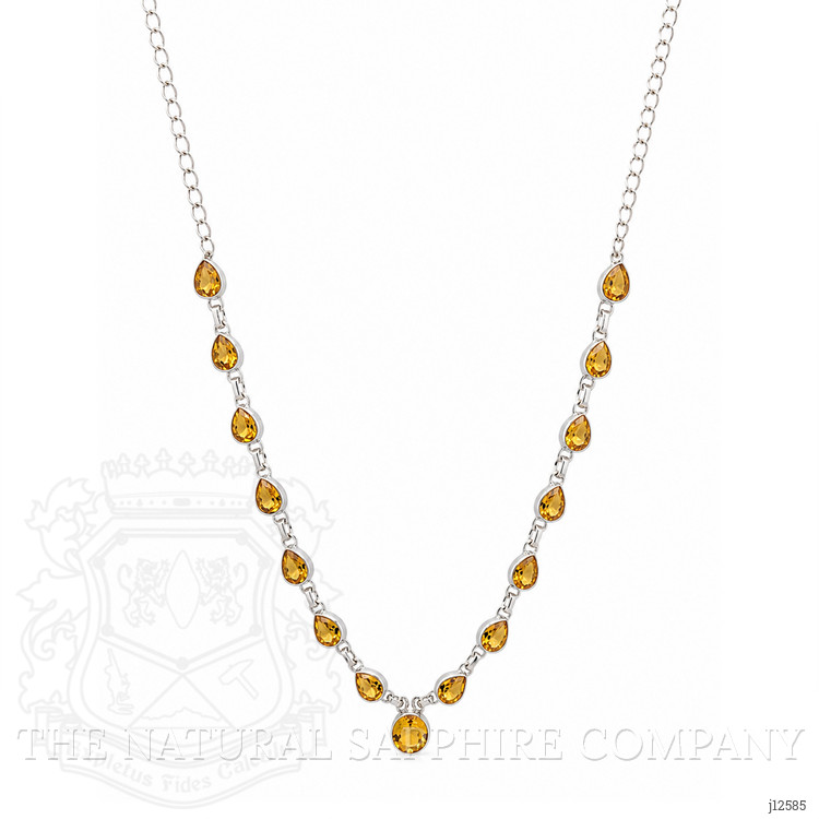 1.82 Ct. Yellow Citrine Bezel Necklace, Silver