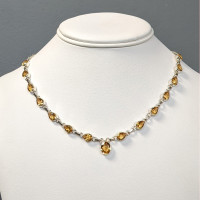 1.82 Ct. Yellow Citrine Bezel Necklace, Silver Life Style