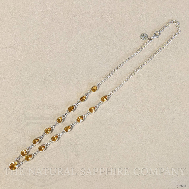 1.82 Ct. Yellow Citrine Bezel Necklace, Silver