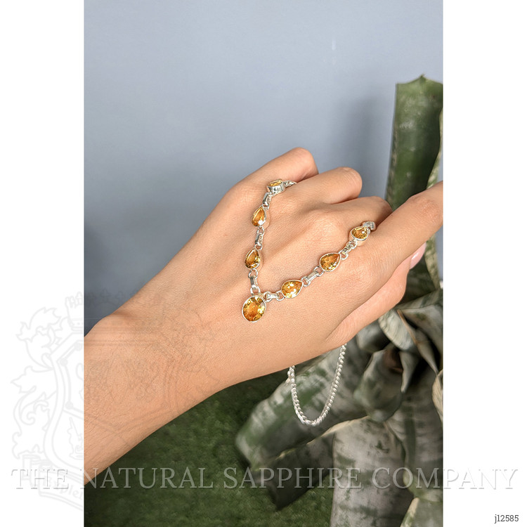 1.82 Ct. Yellow Citrine Bezel Necklace, Silver