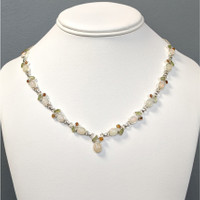 1.27 Ct. Mixed Opal, Yellow Citrine and Green Peridot Bezel Necklace, Silver Life Style