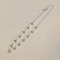 1.27 Ct. Mixed Opal, Yellow Citrine and Green Peridot Bezel Necklace, Silver Life Style