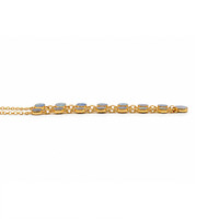 0.92 Ct. Multi Color Opal and MultiColored Opal Bezel Necklace, 18K Gold Plated Silver Image