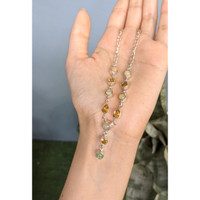 2.22 Ct. Multi Color Opal and Yellow Citrine Bezel Necklace, Silver Life Style